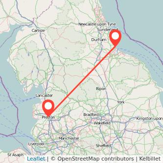 Preston Hartlepool bus map