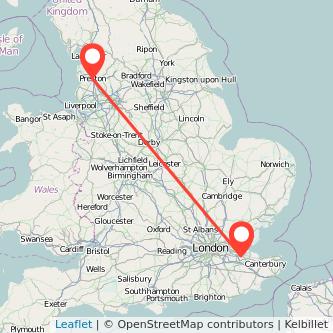 Preston Gillingham train map