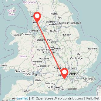 Preston Farnborough train map