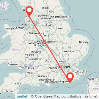 Preston Eastbourne bus map