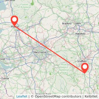 Preston Chesterfield bus map