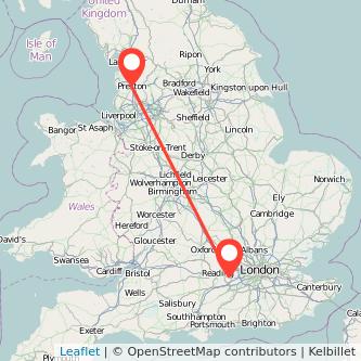 Preston Bracknell train map