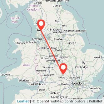 Preston Bicester bus map