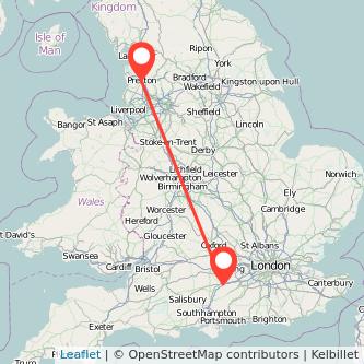 Preston Basingstoke bus map