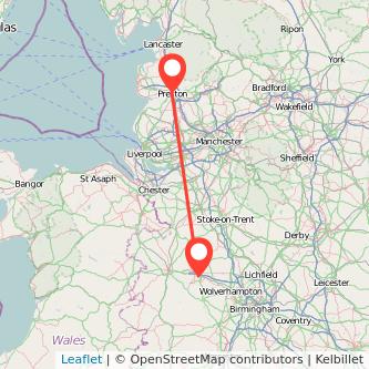 Preston Telford bus map