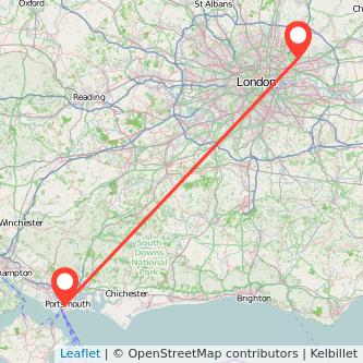 Portsmouth Ilford train map