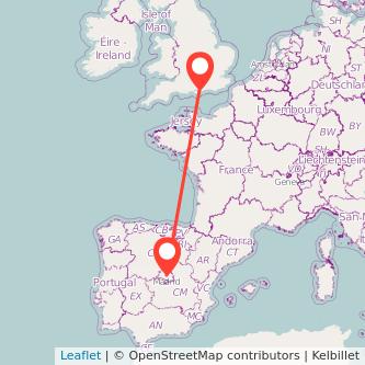 Portsmouth Madrid train map