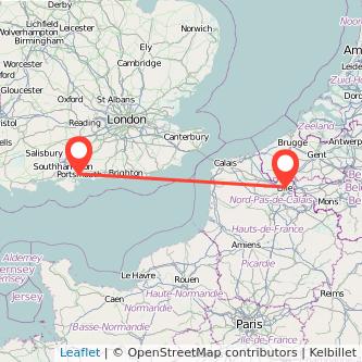 Portsmouth Lille bus map