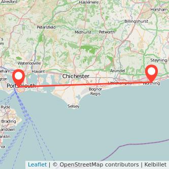 Portsmouth Worthing train map