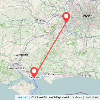 Portsmouth Staines train map