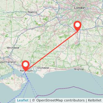 Portsmouth Redhill train map