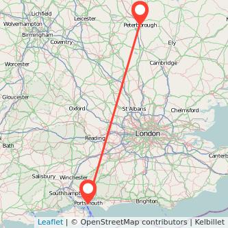 Portsmouth Peterborough train map