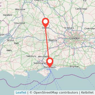 Portsmouth Oxford bus map