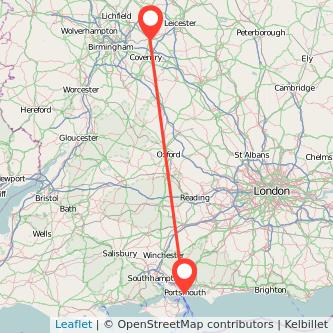 Portsmouth Nuneaton train map