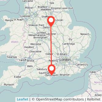 Portsmouth Nottingham train map