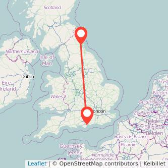 Portsmouth Newcastle upon Tyne train map