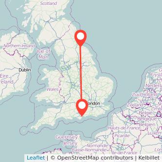 Portsmouth Middlesbrough train map