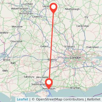 Portsmouth Market Harborough train map