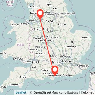 Portsmouth Manchester train map