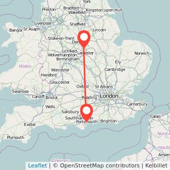 Portsmouth Loughborough bus map