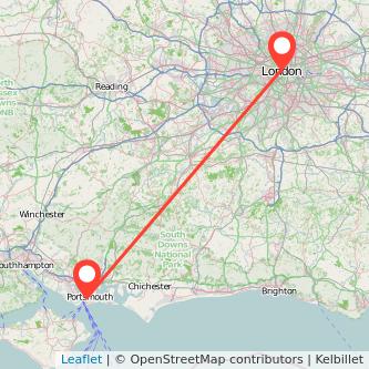 Portsmouth London train map