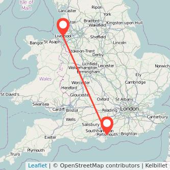 Portsmouth Liverpool train map