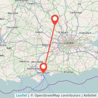 Portsmouth Leighton Buzzard train map