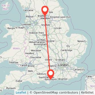 Portsmouth Leeds train map