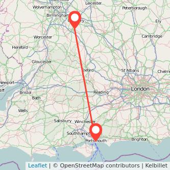 Portsmouth Leamington train map