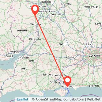 Portsmouth Kidderminster train map