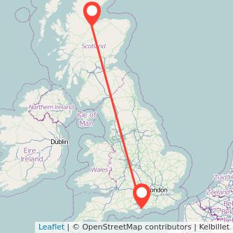 Portsmouth Inverness train map