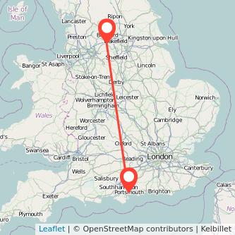 Portsmouth Huddersfield bus map