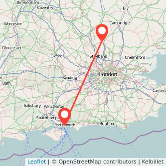 Portsmouth Hitchin train map