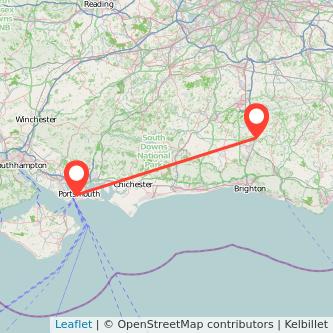 Portsmouth Haywards Heath train map