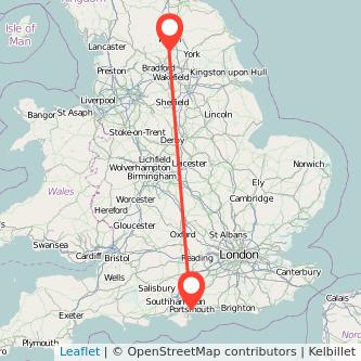 Portsmouth Harrogate bus map