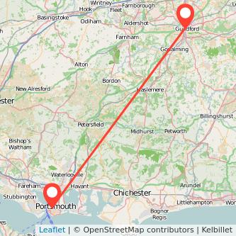 Portsmouth Guildford train map