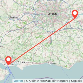 Portsmouth Gravesend bus map