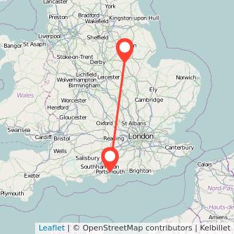 Portsmouth Grantham bus map