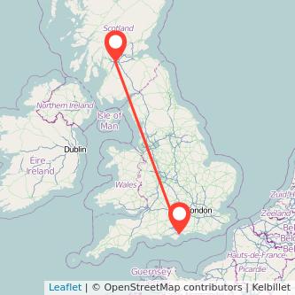 Portsmouth Glasgow train map