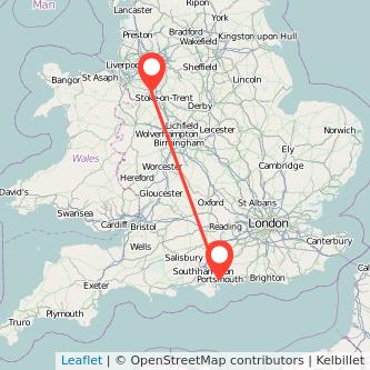 Portsmouth Crewe train map