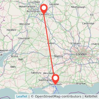 Portsmouth Coventry train map