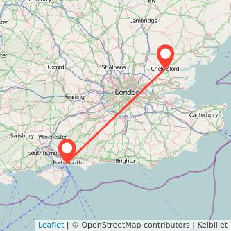 Portsmouth Chelmsford train map