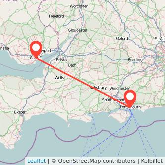 Portsmouth Cardiff train map