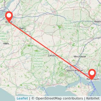 Portsmouth Bristol train map