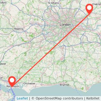 Portsmouth Brentwood train map