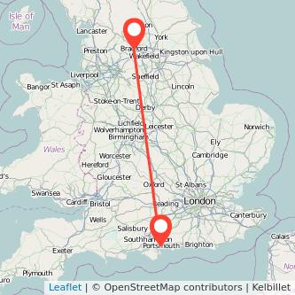 Portsmouth Bradford bus map