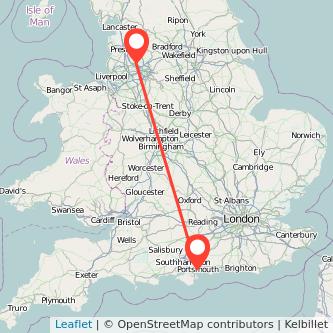 Portsmouth Bolton train map