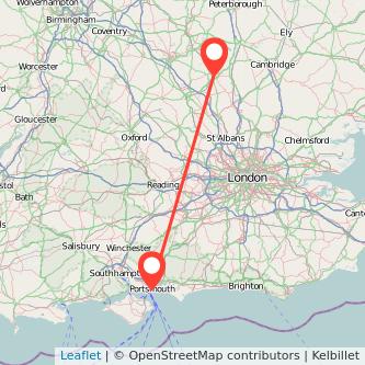 Portsmouth Bedford train map