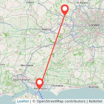 Portsmouth Beaconsfield train map