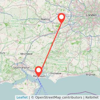 Portsmouth Ascot train map